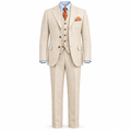 Cream Linen Three-Piece Suit