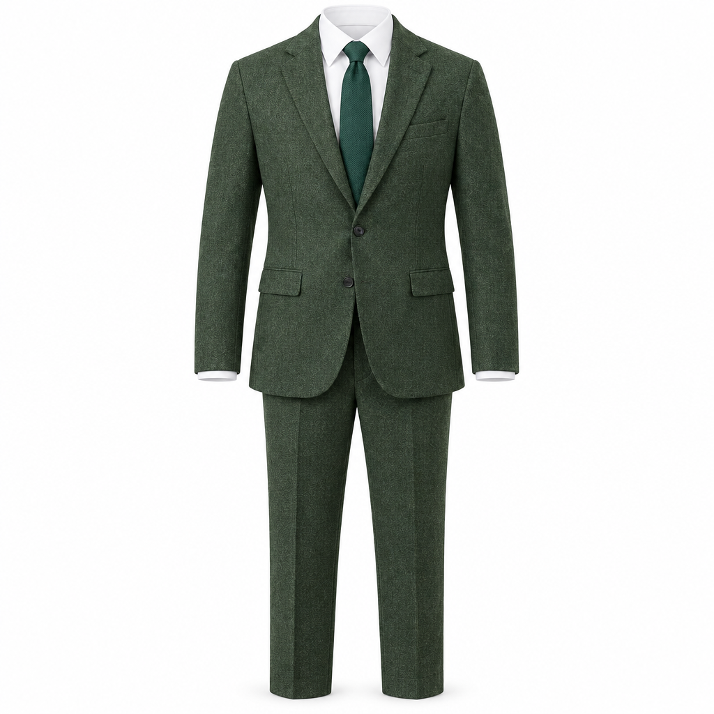 Green Tweed Two-Piece Suit