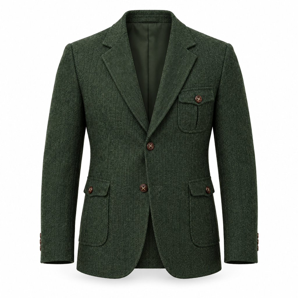 Herringbone Wool Country Sport Coat