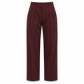Burgundy Pleated Wide Leg Trousers