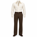 Ivory Wide Collar Dress Shirt
