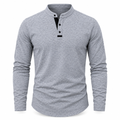 Grey Linen Cotton Henley Shirt