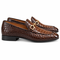 Croc Embossed Horsebit Loafers