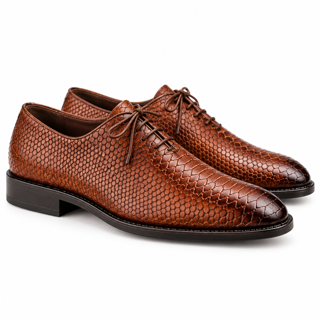 Woven Leather Oxford Dress Shoes