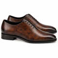 Burnished Brown Leather Oxford Shoes