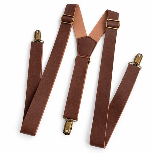 Brown Leather Suspenders