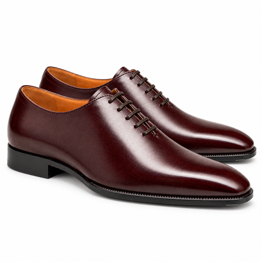 Burgundy Leather Oxford Shoes