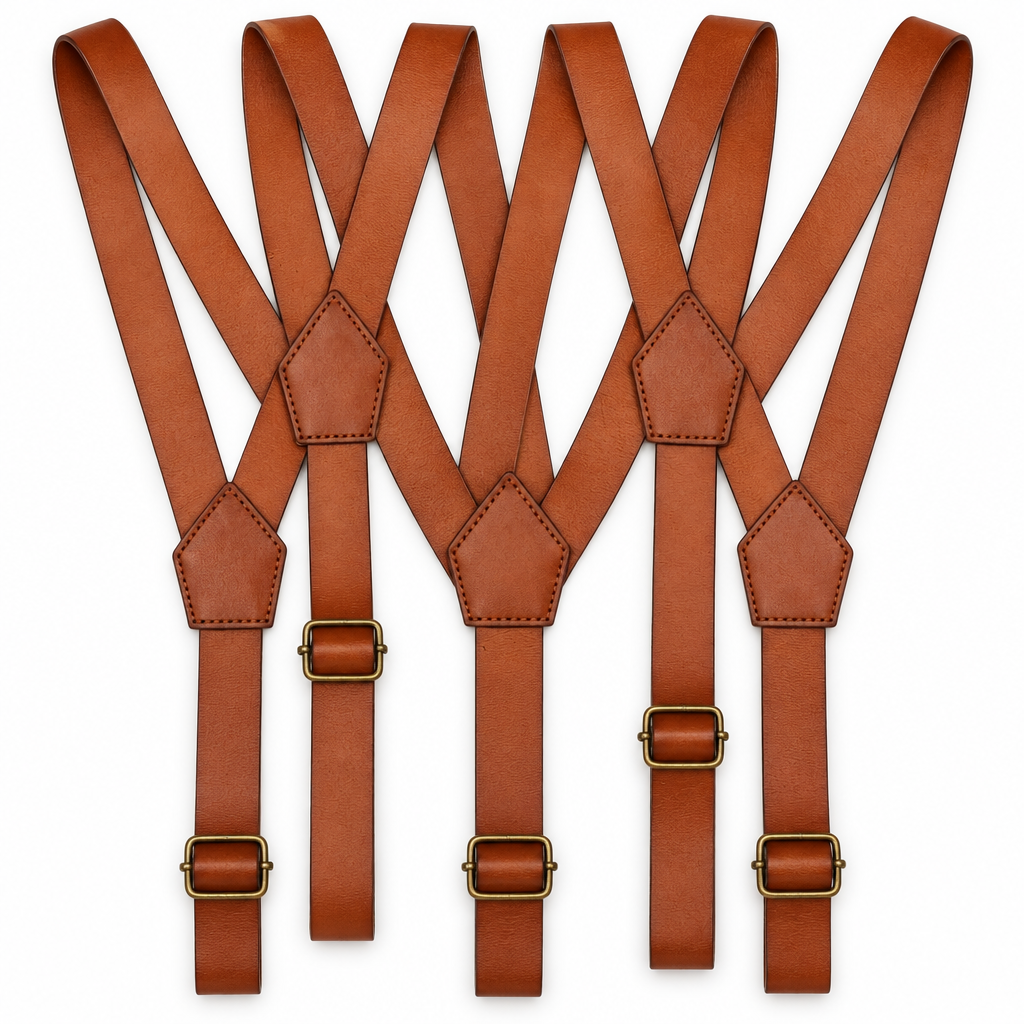 Personalized Leather Groomsmen Suspenders