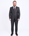 Men's Classic Fit Gray Heather Half Canvassed Wool Suit