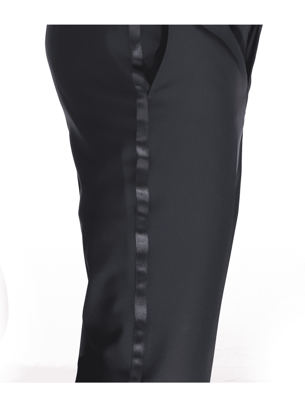 Men's Black Wool Trim Fit Notch Lapel 1-Button Tuxedo