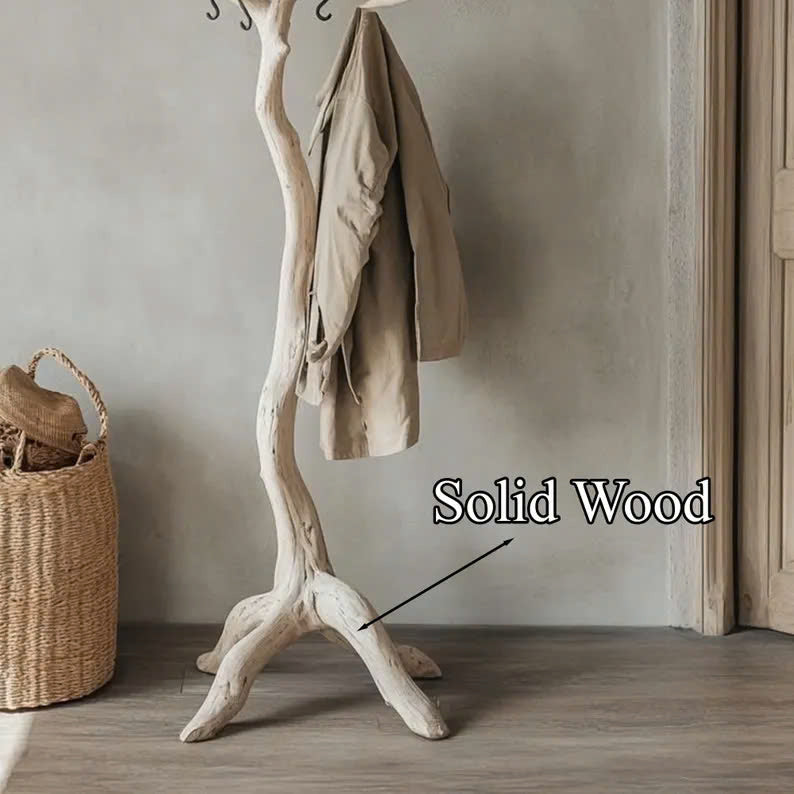 Tree Branch Clothes Rack with Natural Driftwood Hooks - view 4
